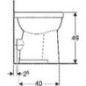 WC sur pied à chasse d’eau plate Geberit Renova Comfort, surélevé lxhxp : 355x490x470mm, Sortie horizontale, blanc