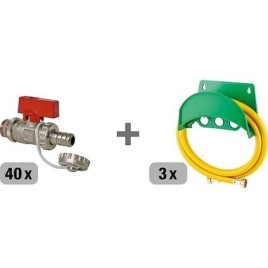 Ensemble de robinets à boisseau sphérique KFE modèle lourd, y compris kit de remplissage du chauffage