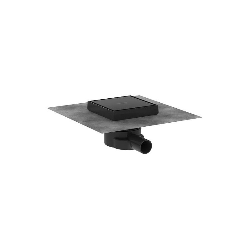 Hansgrohe RainDrain Point, set complet, écoulement ponctuel noir mat / à carreler, 150x150