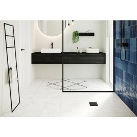 Hansgrohe RainDrain Point, set complet, écoulement ponctuel noir mat / à carreler, 150x150