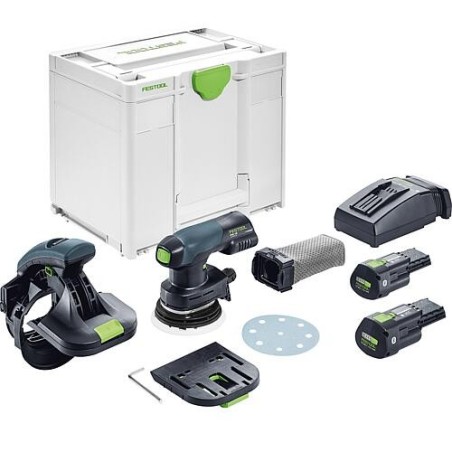 Ponceuse de bords sans fil Festool ES-ETSC 125 3,0 I-Plus, 18 V avec 2 Batteries 3,0 Ah et Chargeur