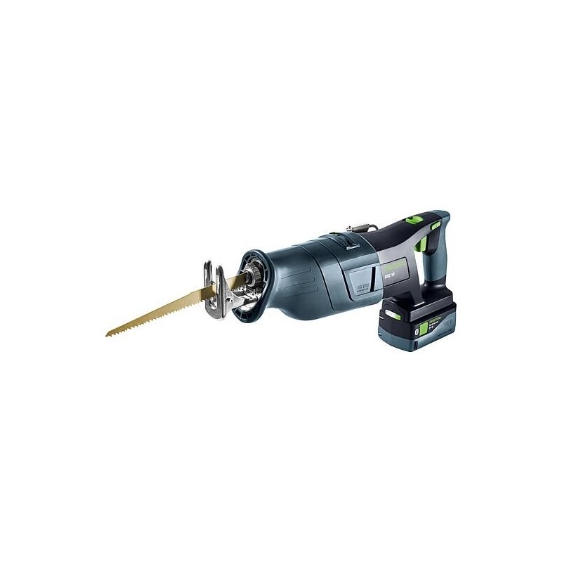 Scie sabre sans fil Festool RSC 18 5,0 EB-Plus, 18 V avec 2x 5,0 Ah batteries et chargeur