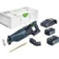 Scie sabre sans fil Festool RSC 18 5,0 EB-Plus, 18 V avec 2x 5,0 Ah batteries et chargeur