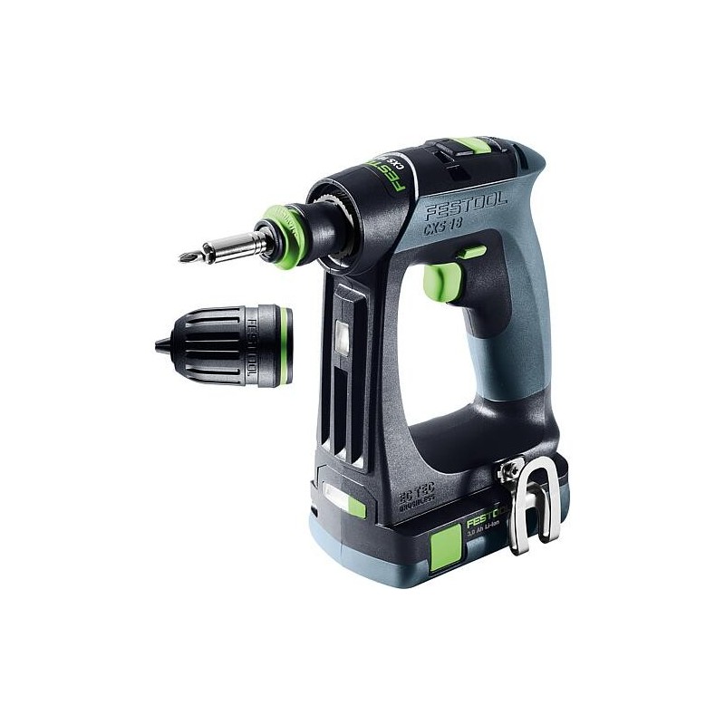 Perceuses-visseuses sans fil Festool CXS 18 C 3,0-Plus, 18 V avec 2x Batteries + chargeurs 3,0 Ah