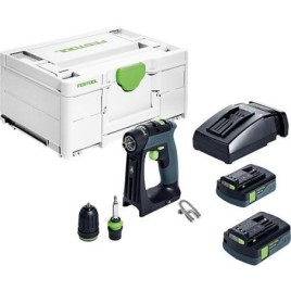 Perceuses-visseuses sans fil Festool CXS 18 C 3,0-Plus, 18 V avec 2x Batteries + chargeurs 3,0 Ah