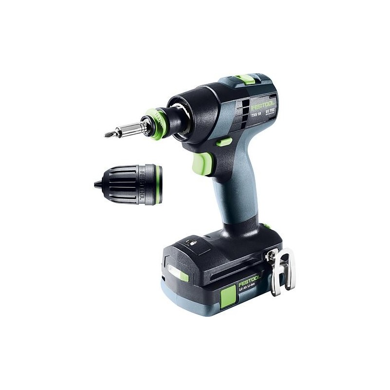 Perceuses-visseuses sans fil Festool TXS 18 C 3,0-Plus, 18 V avec 2x Batteries + chargeurs 3,0 Ah