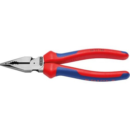 Pince combinée pointue KNIPEX, longueur : 185 mm, brunie, tête polie, poignées multi-composants