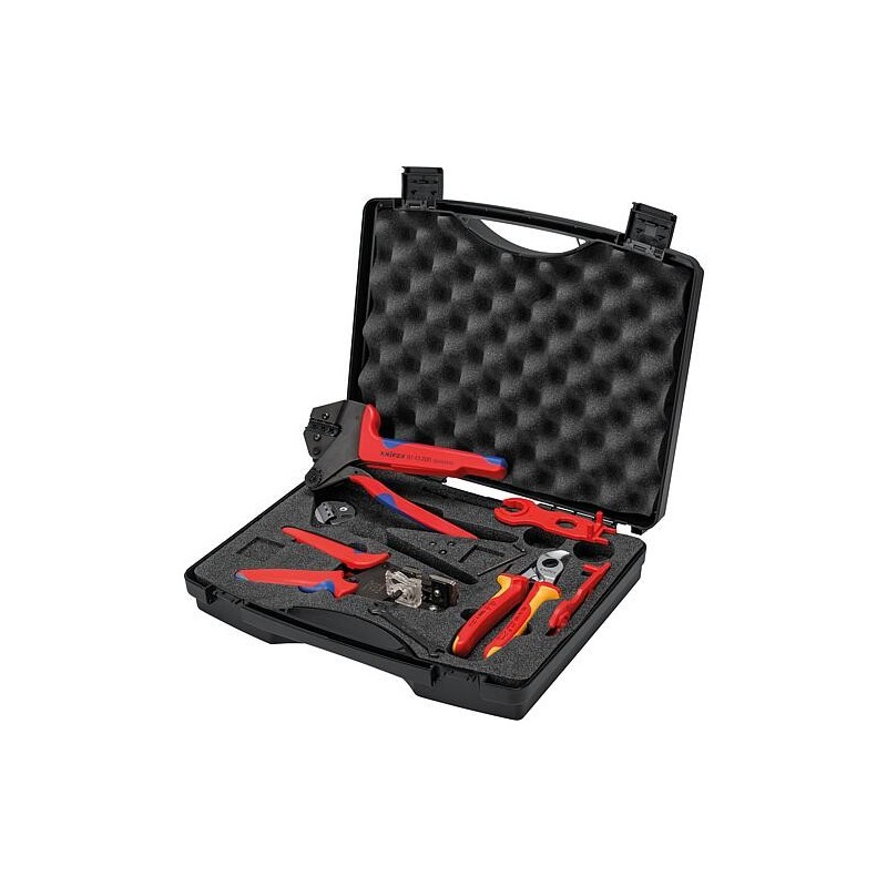 Outils KNIPEX pour photovoltaïque 97 97 04 V01, 6 pièces, dans une mallette de transport