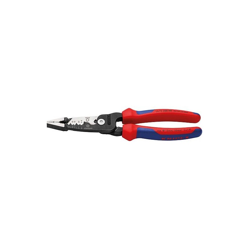 Pince d’électricien multifonctions KNIPEX, longueur : 200 mm, brunie, poignées multi-composants