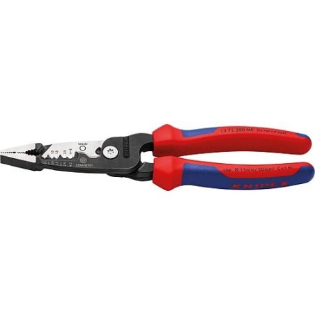 Pince d’électricien multifonctions KNIPEX, longueur : 200 mm, brunie, poignées multi-composants