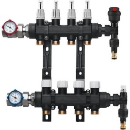 Collecteur de chauffage au sol DN25 (1") Plastique, 3 circuits de chauffage