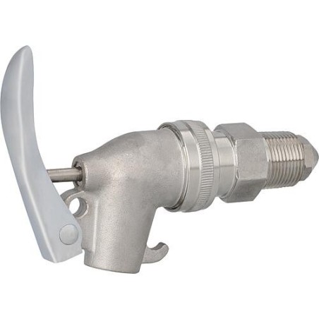 Robinet pour fût en inox G 3/4", version lourde, joints en PTFE