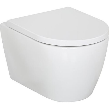 WC suspendu AIMERA Compact sans bord de rincage lxhxp: 355x330x485 mm céramique blanc