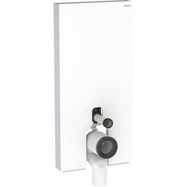 GEBERIT Monolith Plus Module sanitaire pour WC sur pied 114cm, verre blanc/aluminium