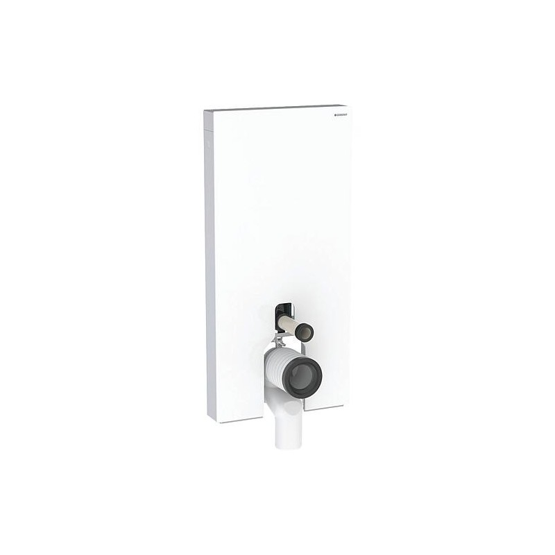 GEBERIT Monolith Plus Module sanitaire pour WC sur pied 114cm, verre blanc/aluminium