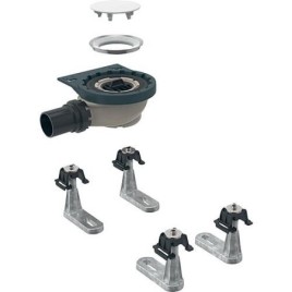 Bonde de douche Geberit pour Setaplano avec 6 pieds Hauteur de garde d’eau 30 mm Ø40