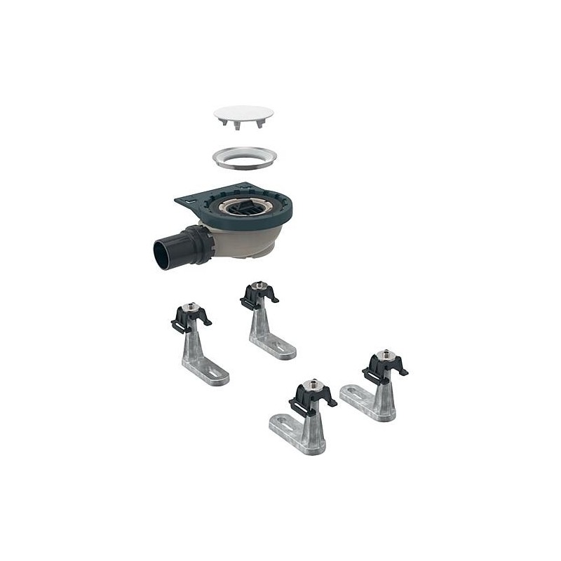 Bonde de douche Geberit pour Setaplano avec 6 pieds Hauteur de garde d’eau 30 mm Ø40