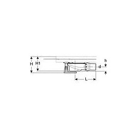 Bonde de douche Geberit pour Setaplano avec 6 pieds Hauteur de garde d’eau 30 mm Ø40