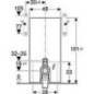 GEBERIT Monolith Plus Module sanitaire pour WC sur pied 101cm, grès cérame aspect béton/aluminium