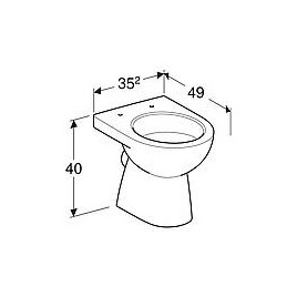 WC sur pied à fond creux Geberit Renova, sortie horizontale, blanc