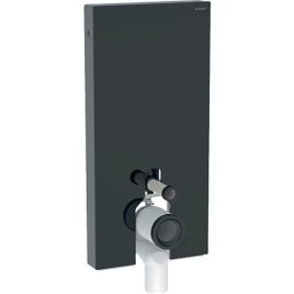 GEBERIT Monolith Plus Module sanitaire pour WC sur pied 101cm, verre noir/aluminium noir chromé