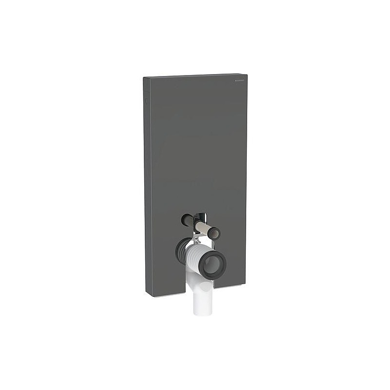 GEBERIT Monolith Plus Module sanitaire pour WC sur pied 114cm, verre Lava/aluminium noir chromé