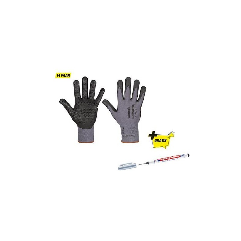 Paquet de gants de montage Ultimo T.M avec marqueur de perçage gratuit