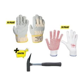 Paquet de gants de travail pour la construction T.XL avec marteau de lattage gratuit