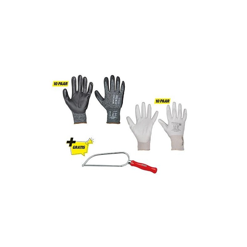 Paquet de gants de travail pour le montage T.M avec scie à métaux gratuite