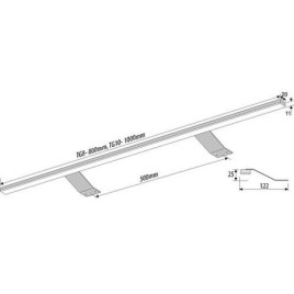 Luminaire de meuble 330, LED 3,45W, 36LED chromé, 1m de câble d’alimentation