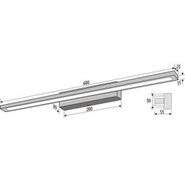 Applique murale, LED 4,88W, 40LED Aluminium, Éclairage unilatéral