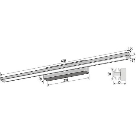 Applique murale, LED 4,88W, 40LED Aluminium, Éclairage unilatéral