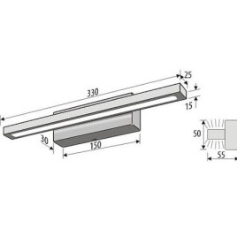 Applique murale, LED 4,88W, 40LED aluminium, éclairage unilatéral