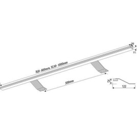 Luminaire de meuble 1000, LED 11,12W, 116LED aluminium, 1m de câble d’alimentation