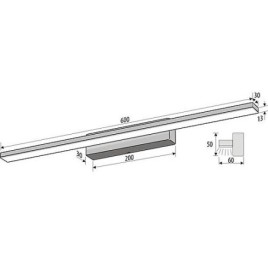 Applique murale, LED 13,03W, 136LED chromé, Éclairage unilatéral