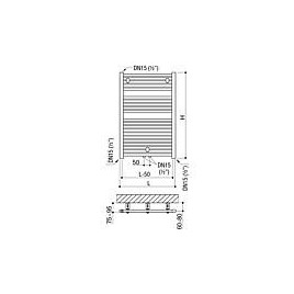 Radiateur sèche-serviettes Jessica 1745 x 510 mm avec raccordement central, couleur anthracite