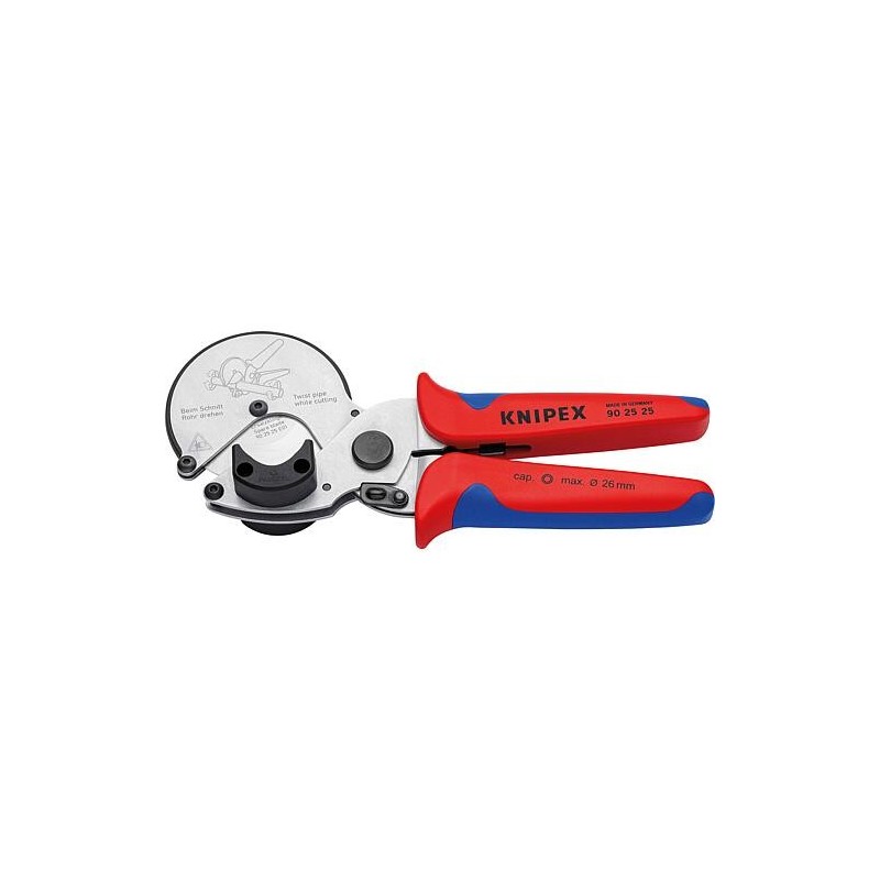 Coupe-tube KNIPEX jusqu’à Ø 26 mm pour tubes multicouches et plastiques