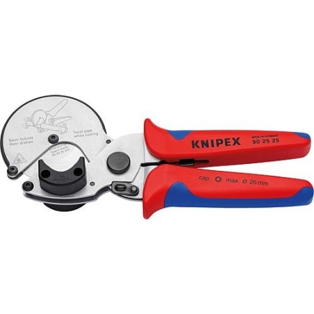 Coupe-tube KNIPEX jusqu’à Ø 26 mm pour tubes multicouches et plastiques