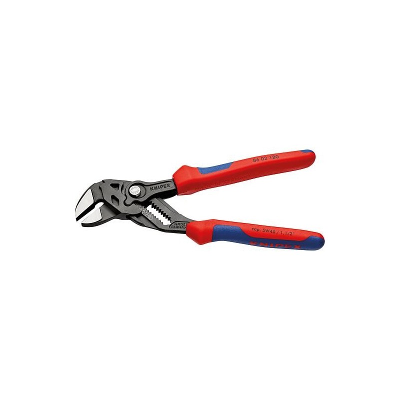 Pince-clé KNIPEX brunie L 180 mm avec poignée multi-composants