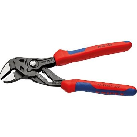 Pince-clé KNIPEX brunie L 180 mm avec poignée multi-composants