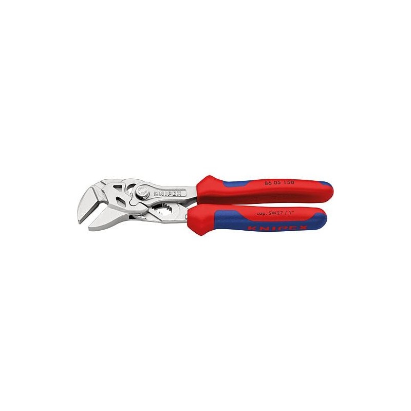 Pince-clé KNIPEX nickelée L 150 mm avec poignée multi-composants