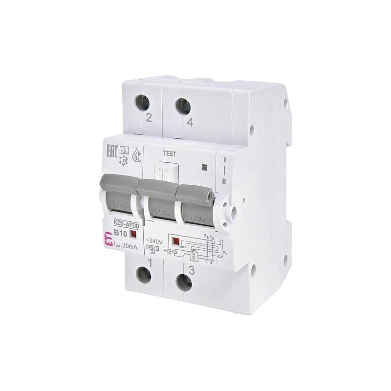 ETI Interrupteur de protection incendie KZS-AFDD 3M2p, 2 pôles, type A, B10 / 0,03A, instantané, REG