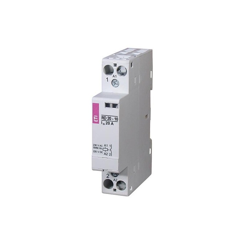 Contacteur d’installation ETI RD 20-01-230V AC/DC, 20A, REG