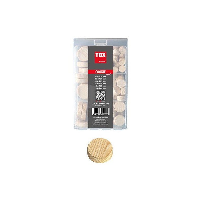 TOX Mini-set de plaquettes de bois transversales Coockie wood 82 pièces