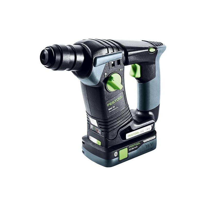 Marteau perforateur sans fil Festool 18 V BHC 18 HPC 4,0 I-Plus avec 2x batteries 4 Ah et chargeur avec mallette de transport