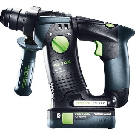 Marteau perforateur sans fil Festool 18 V BHC 18 HPC 4,0 I-Plus avec 2x batteries 4 Ah et chargeur avec mallette de transport