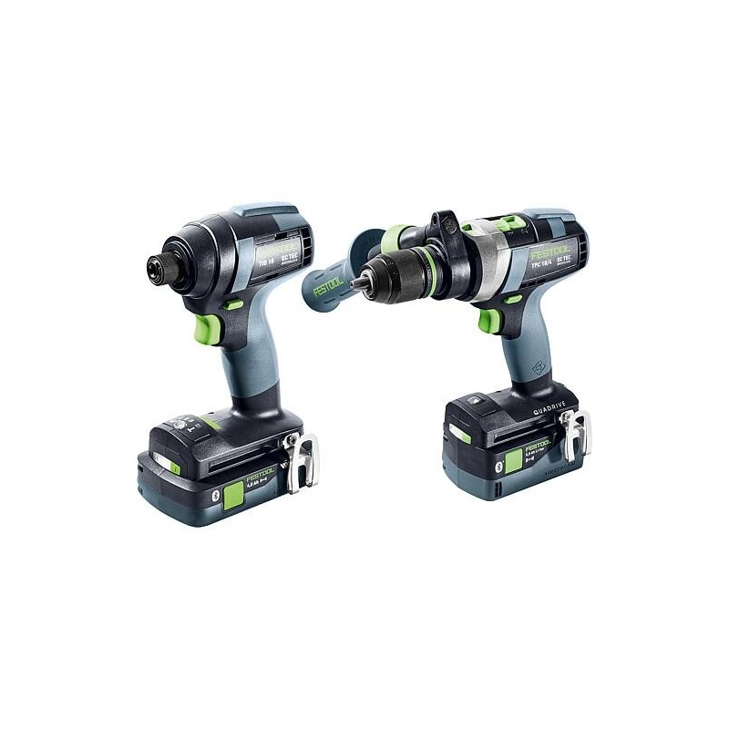 Kit sans fil Festool 2 pièces 18V TID 18 5,0/4,0 Kit TPC 18/4 avec 1x 4Ah et 1x 5Ah batteries + chargeur et mallette de