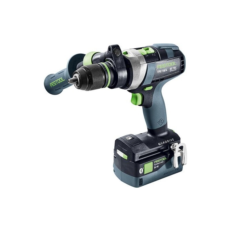 Perceuse-visseuse à percussion sans fil Festool 18 V TPC 18/4 5,0/4,0 I-Plus QUADRIVE, avec 1x 4Ah et 1x 5Ah batteries et