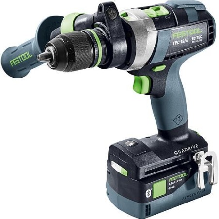 Perceuse-visseuse à percussion sans fil Festool 18 V TPC 18/4 5,0/4,0 I-Plus QUADRIVE, avec 1x 4Ah et 1x 5Ah batteries et