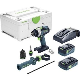 Perceuse-visseuse à percussion sans fil Festool 18 V TPC 18/4 5,0/4,0 I-Plus QUADRIVE, avec 1x 4Ah et 1x 5Ah batteries et